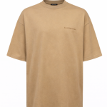 Balenciaga SS21 Oversized Embroidered Logo T-Shirt (Khaki)